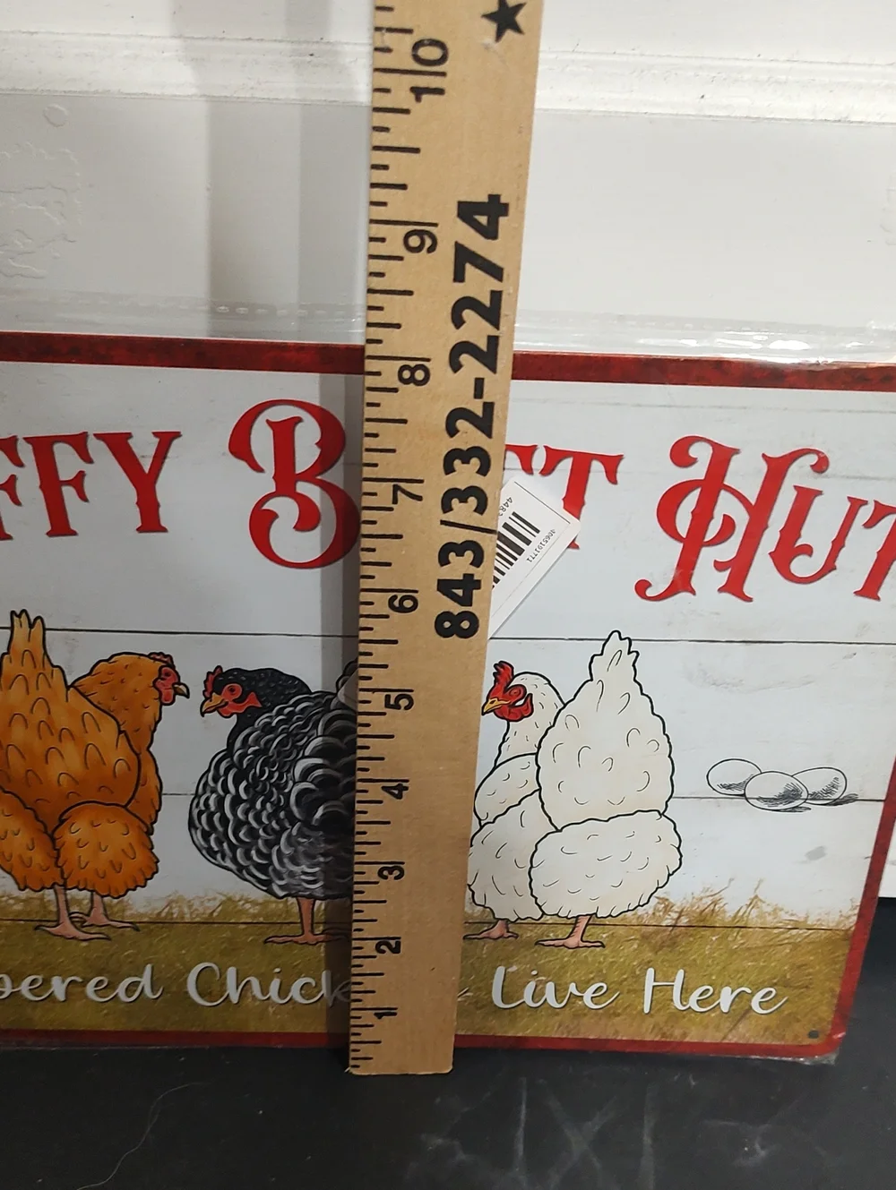 Fluffy Butt Hut Pampered Chickens Metal Sign